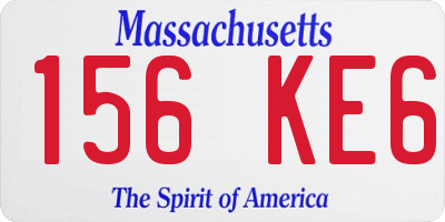 MA license plate 156KE6
