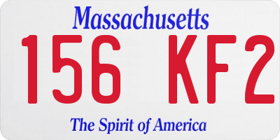 MA license plate 156KF2