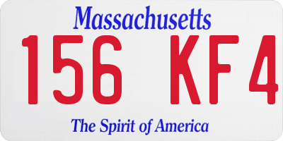 MA license plate 156KF4