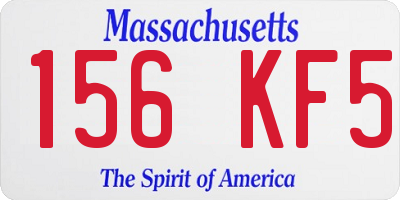 MA license plate 156KF5