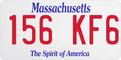 MA license plate 156KF6