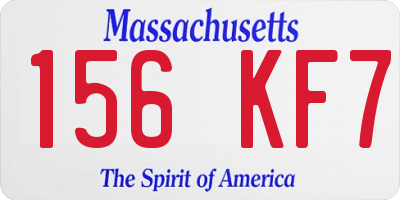 MA license plate 156KF7