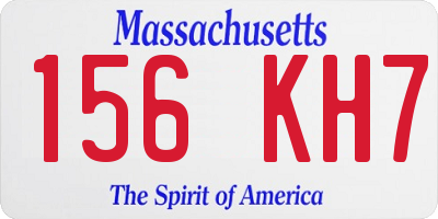 MA license plate 156KH7