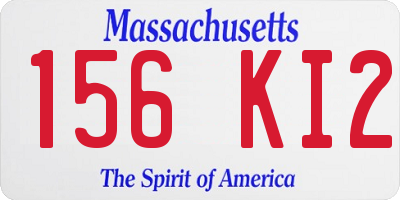 MA license plate 156KI2