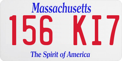 MA license plate 156KI7