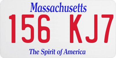 MA license plate 156KJ7