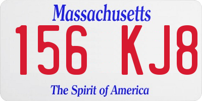 MA license plate 156KJ8