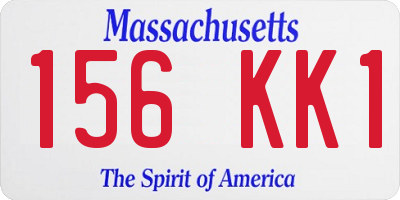 MA license plate 156KK1