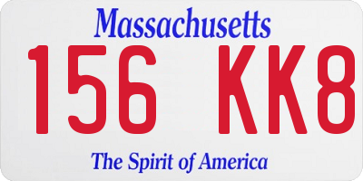 MA license plate 156KK8