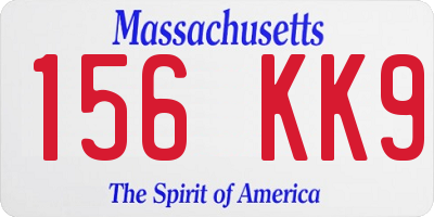 MA license plate 156KK9