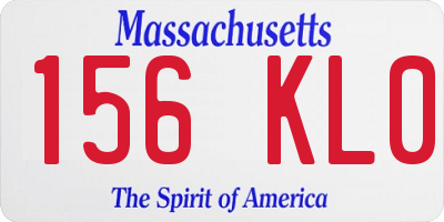 MA license plate 156KL0
