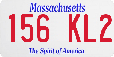 MA license plate 156KL2