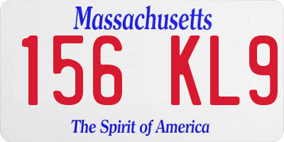 MA license plate 156KL9
