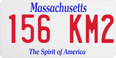 MA license plate 156KM2