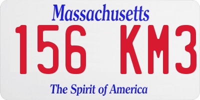 MA license plate 156KM3