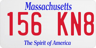 MA license plate 156KN8