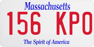 MA license plate 156KP0