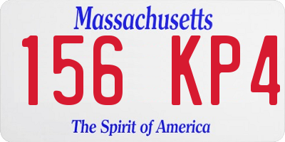 MA license plate 156KP4