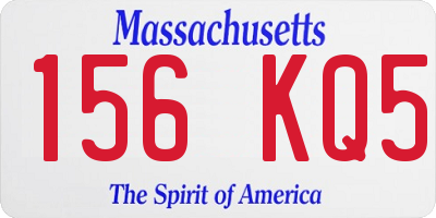 MA license plate 156KQ5