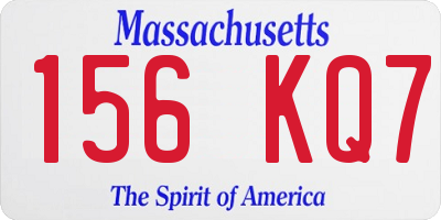 MA license plate 156KQ7