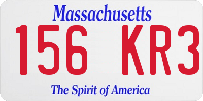 MA license plate 156KR3