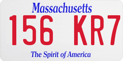 MA license plate 156KR7