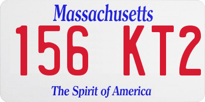 MA license plate 156KT2