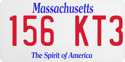 MA license plate 156KT3