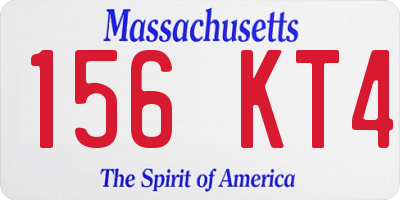 MA license plate 156KT4
