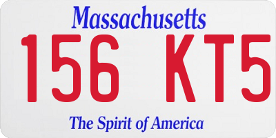 MA license plate 156KT5