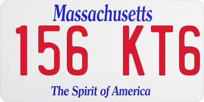 MA license plate 156KT6
