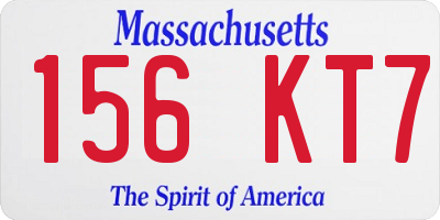 MA license plate 156KT7