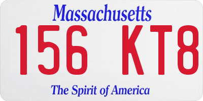 MA license plate 156KT8