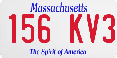 MA license plate 156KV3