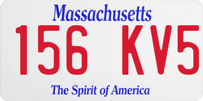 MA license plate 156KV5