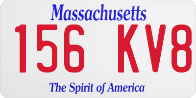 MA license plate 156KV8