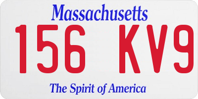 MA license plate 156KV9