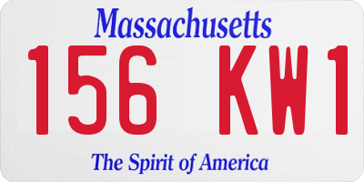 MA license plate 156KW1