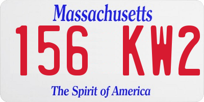 MA license plate 156KW2