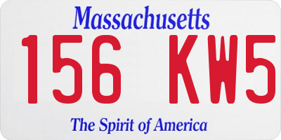 MA license plate 156KW5