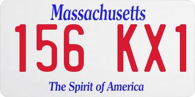 MA license plate 156KX1