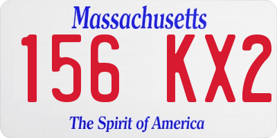 MA license plate 156KX2