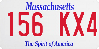 MA license plate 156KX4