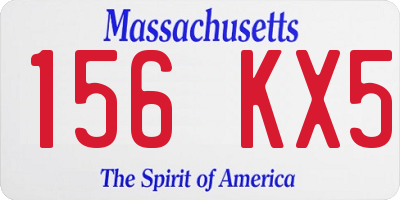 MA license plate 156KX5