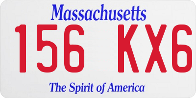 MA license plate 156KX6