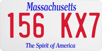 MA license plate 156KX7