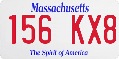 MA license plate 156KX8