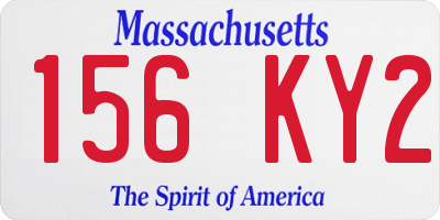 MA license plate 156KY2