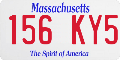 MA license plate 156KY5