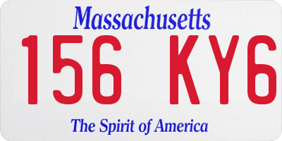MA license plate 156KY6